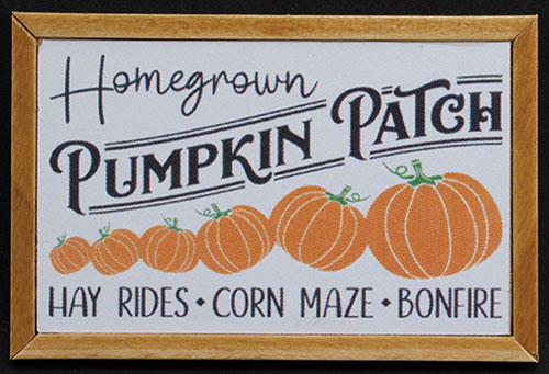 Homegrown Pumpkin Patch Picture, Oak Frame